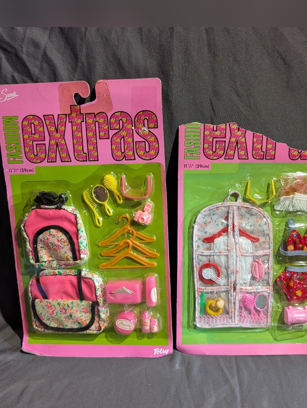 2 Vtg Sandi Fashion Extras Accessories Sets Totsy Luggage Travel Sealed